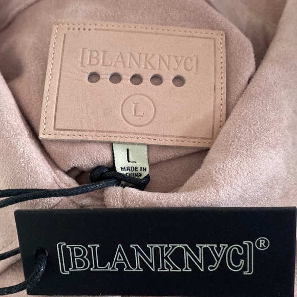 (A54) Blank NYC  Think Pretty Shirt, Faux Suede Shacket, Blush, Size Large, NWT - Picture 7 of 12